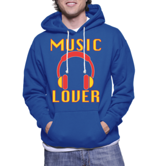 hoodie music lover blauw