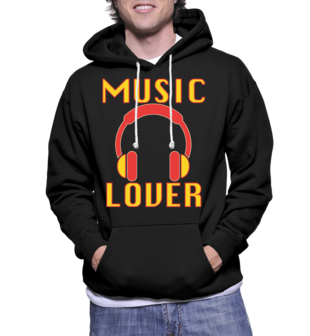 hoodie music lover zwart