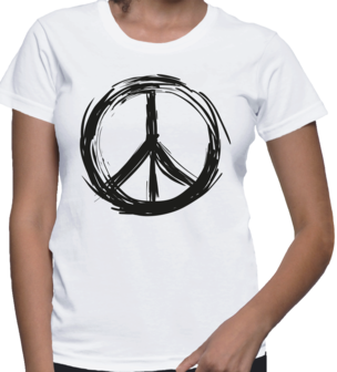 peace symbool tshirt wit