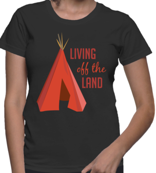 living of the land tshirt zwart