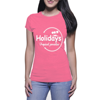 hollidays tshirt in het roze voor vrouwen