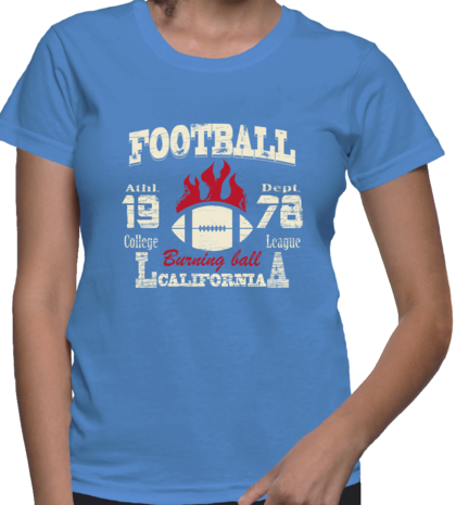 american football tshirt blauw