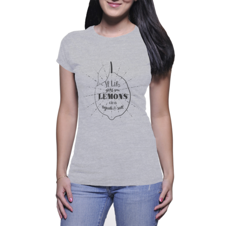 t-shirt dames grijs met tequilla opdruk